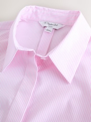 Pink/White Stripe Fitted Stretch Essential Long Sleeve Shirt - Image 2 of 4