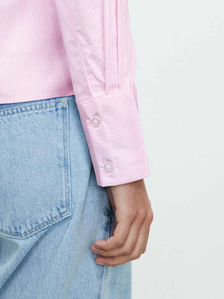 Pink/White Stripe Boyfriend Top