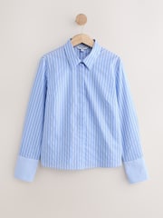 Blue Stripe/White Fitted Stretch Essential Long Sleeve Shirts 2 Pack - Image 2 of 3