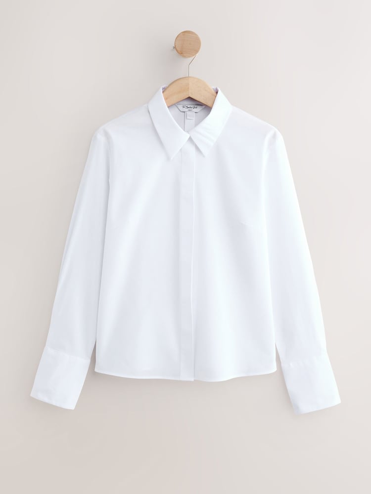 Blue Stripe/White Fitted Stretch Essential Long Sleeve Shirts 2 Pack - Image 3 of 3
