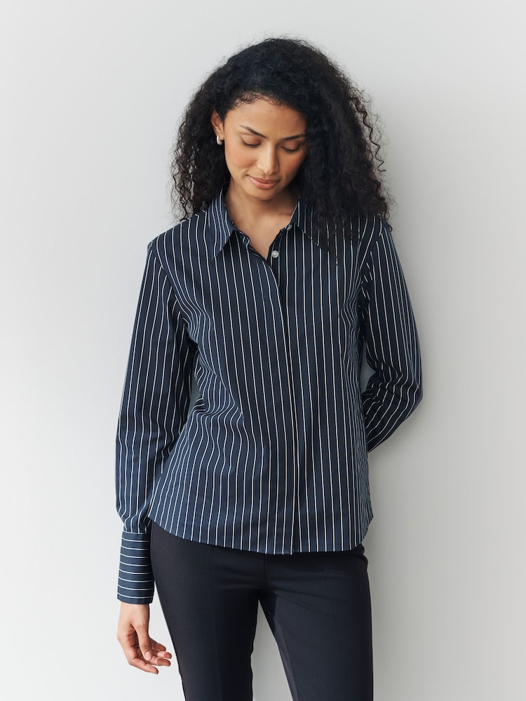 Buy Navy Stripe/Burgundy Stripe Fitted Stretch Essential Long Sleeve Shirts 2 Pack from Next USA Buy Navy Stripe/Burgundy Stripe Fitted Stretch Essential Long Sleeve Shirts 2 Pack from Next USA