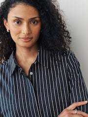 Navy Stripe/Burgundy Stripe Fitted Stretch Essential Long Sleeve Shirts 2 Pack - Image 5 of 10
