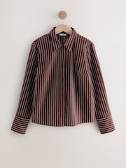 Navy Stripe/Burgundy Stripe Fitted Stretch Essential Long Sleeve Shirts 2 Pack - Image 7 of 10