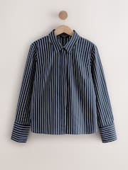 Navy Stripe/Burgundy Stripe Fitted Stretch Essential Long Sleeve Shirts 2 Pack - Image 8 of 10