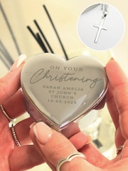 Personalised Christening Trinket Box & Cross Necklace by PMC - Image 2 of 4