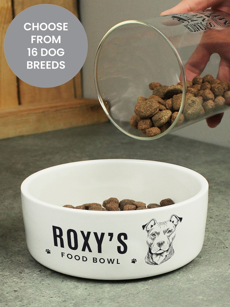 Personalised Dog Breed Food Bowl by PMC - Image 1 of 4