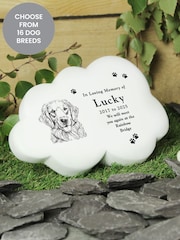 Personalised Dog Breed Garden Memorial Cloud Photo Frame by PMC - Image 1 of 4