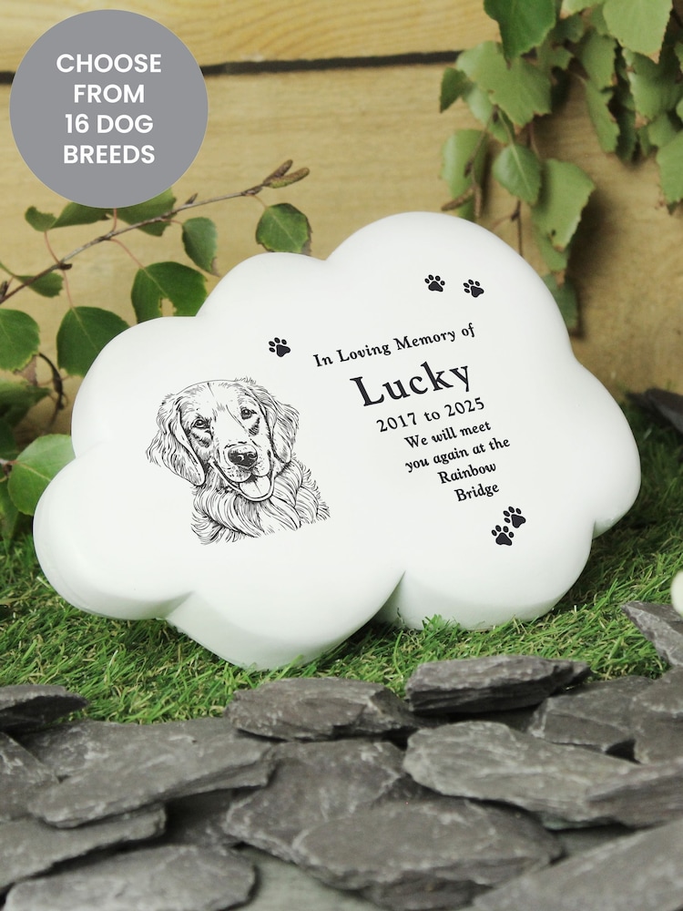 Personalised Dog Breed Garden Memorial Cloud Photo Frame by PMC - Image 1 of 4