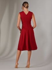 Roșu - Rochie midi simplă fără mâneci Jolie Moi - Imaginea 2 din 6
