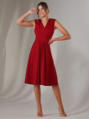 Roșu - Rochie midi simplă fără mâneci Jolie Moi - Imaginea 5 din 6