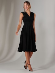 Jolie Moi Black Plain Sleeveless Midi Dress - Image 4 of 6