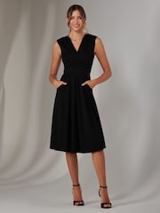 Jolie Moi Black Plain Sleeveless Midi Dress - Image 5 of 6
