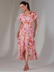 Jolie Moi Pink Petite High Low Midaxi Dress - Image 4 of 6