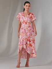 Jolie Moi Pink Petite High Low Midaxi Dress - Image 5 of 6