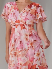Jolie Moi Pink Petite High Low Midaxi Dress - Image 6 of 6