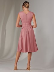 Jolie Moi Pink Plain Sleeveless Midi Dress - Image 2 of 5