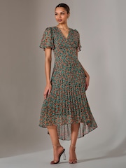 Jolie Moi Black Dark Charlotte Pleated Chiffon Midmaxi Dress - Image 5 of 5
