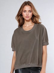 Religion Green Citrine 100% Cotton Sweatshirt With Cupro Woven Back - Image 1 of 6