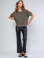 Religion Green Citrine 100% Cotton Sweatshirt With Cupro Woven Back - Image 2 of 6