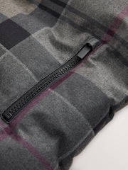 Black Check Shower Resistant Microfleece Lined Padded Coat (3-17yrs) - Image 11 of 12
