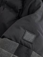 Black Check Shower Resistant Microfleece Lined Padded Coat (3-17yrs) - Image 12 of 12