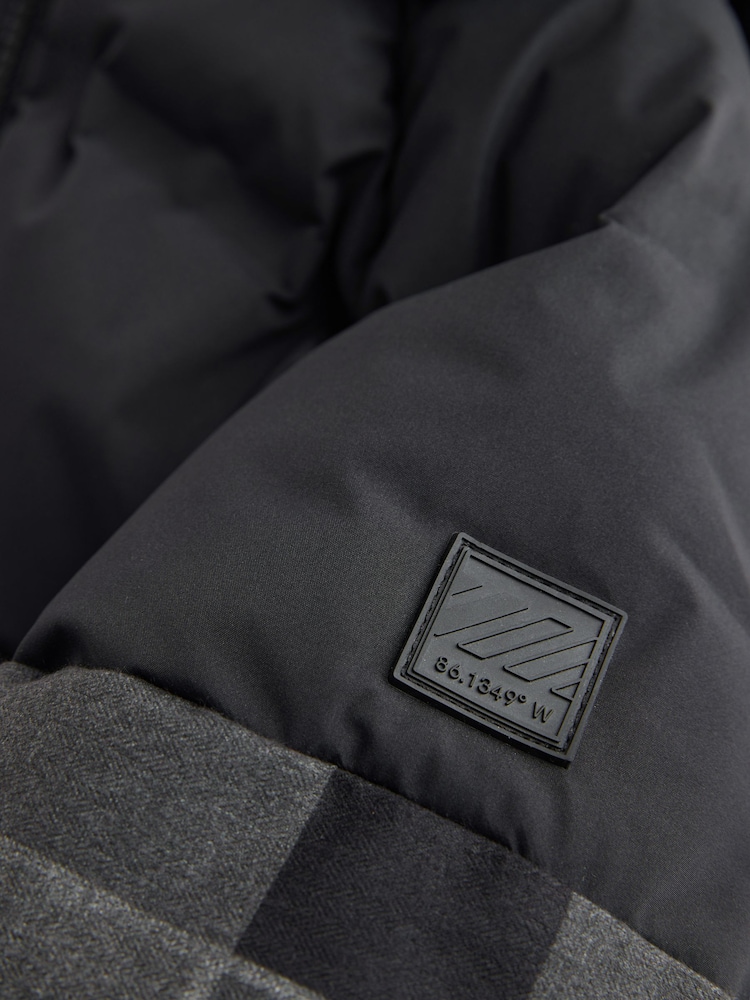 Black Check Shower Resistant Microfleece Lined Padded Coat (3-17yrs) - Image 12 of 12 Black Check Shower Resistant Microfleece Lined Padded Coat (3-17yrs) - Image 12 of 12