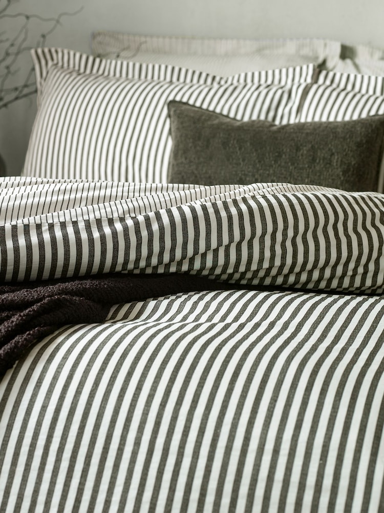 Yard Beetroot Hebden Striped 100% Cotton Pillowcase Pair - Image 3 of 3