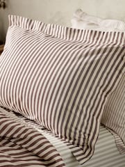 Yard Beetroot Hebden Striped 100% Cotton Pillowcase Pair - Image 1 of 3