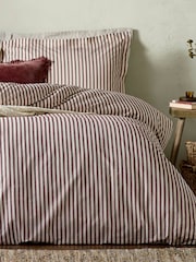 Yard Beetroot Hebden Striped 100% Cotton Pillowcase Pair - Image 2 of 3
