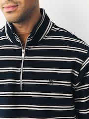 أزرق داكن أزرق - Stripe Quarter Zip Neck Sweatshirt - صورة 4 من 8
