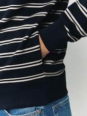 أزرق داكن أزرق - Stripe Quarter Zip Neck Sweatshirt - صورة 5 من 8