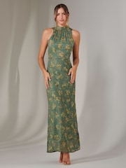 Jolie Moi Green Chiffon Maxi Dress - Image 5 of 6