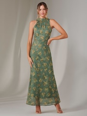 Jolie Moi Green Chiffon Maxi Dress - Image 6 of 6
