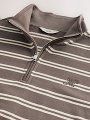 لون محايد - Stripe Quarter Zip Neck Sweatshirt - صورة 7 من 7