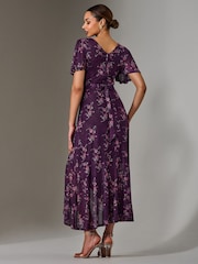 Jolie Moi Purple Wrap Midaxi Dress - Image 2 of 6
