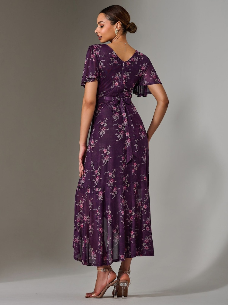 Jolie Moi Purple Wrap Midaxi Dress - Image 2 of 6