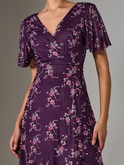 Jolie Moi Purple Wrap Midaxi Dress - Image 3 of 6
