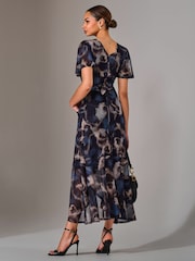 Jolie Moi Black Wrap Midaxi Dress - Image 2 of 6