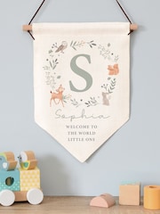 Personalised New Baby 100% Linen Wall Art Banner by PMC - Image 2 of 3