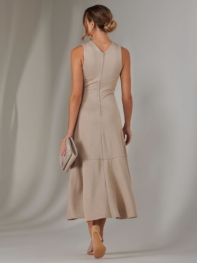 Jolie Moi Gold Wrap Frill Hem Maxi Dress - Image 2 of 6