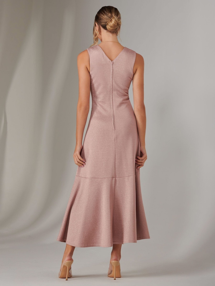 Jolie Moi Pink Wrap Frill Hem Maxi Dress - Image 2 of 6