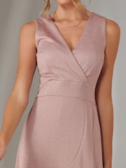 Jolie Moi Pink Wrap Frill Hem Maxi Dress - Image 3 of 6