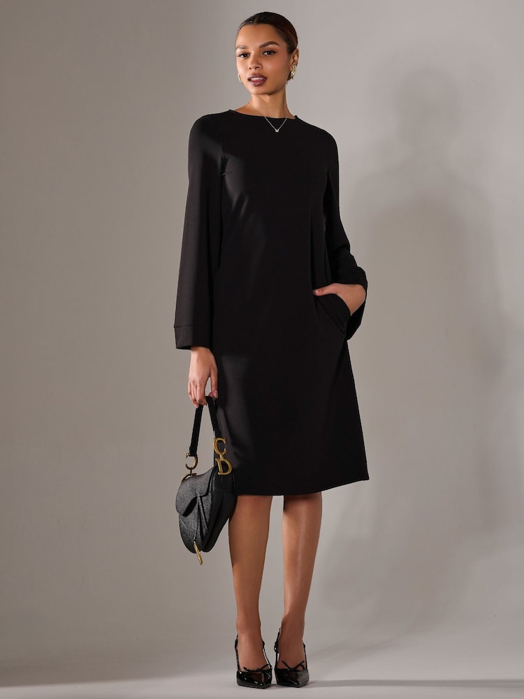 Jolie Moi Black Midi A Line Dress - Image 1 of 6