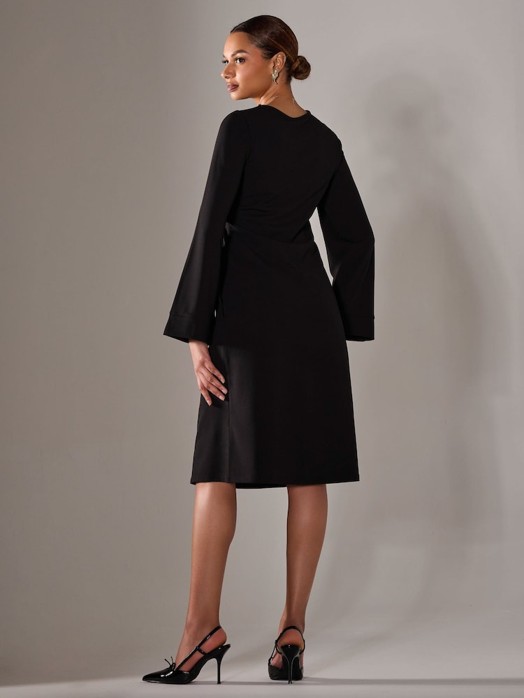 Jolie Moi Black Midi A Line Dress - Image 2 of 6