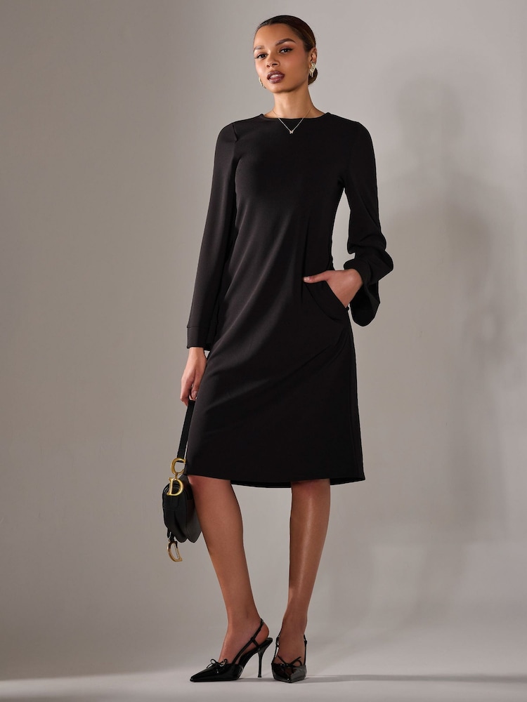 Jolie Moi Black Midi A Line Dress - Image 5 of 6
