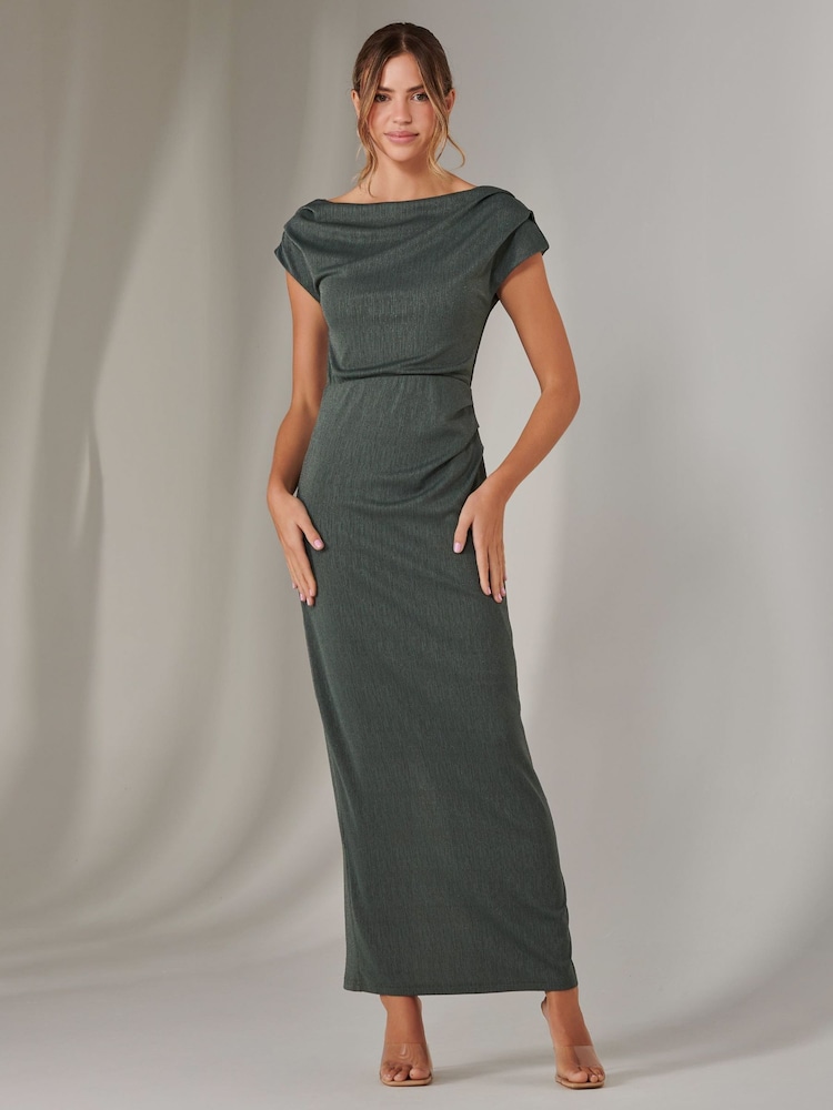 Jolie Moi Green Asymmetrical Bodycon Midaxi Dress - Image 1 of 6 Jolie Moi Green Asymmetrical Bodycon Midaxi Dress - Image 1 of 6