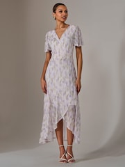 Jolie Moi Cream Wrap Midaxi Dress - Image 6 of 6