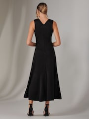 Jolie Moi Black Wrap Frill Hem Maxi Dress - Image 2 of 6