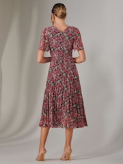 Jolie Moi Pink Chiffon Pleated Wrap Midmaxi Dress - Image 2 of 6