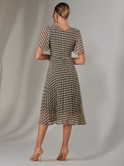Jolie Moi Cream Chiffon Pleated Wrap Midmaxi Dress - Image 2 of 6